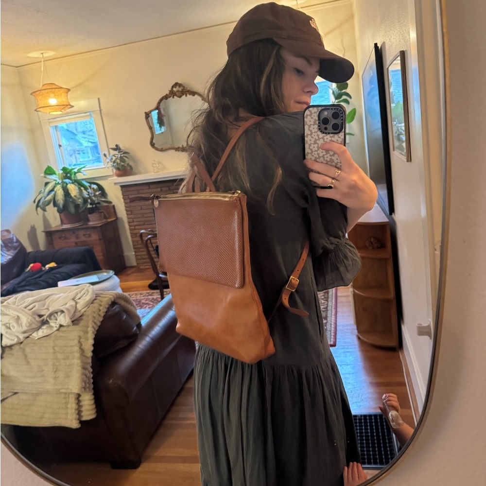 Clare V Brown Leather Backpack - Picture 3 of 5